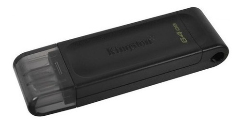 Pendrive Kingston Datatraveler 70 Dt70 64gb 3.2 Gen 1 Preto