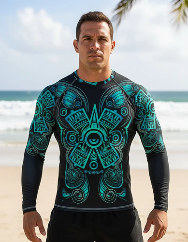 Doxe Jersey Slim Fit Símbolo Prehispánico Azteca Curso Sol