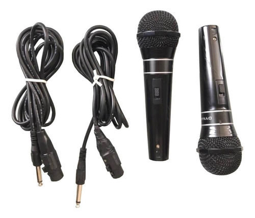 Microfone Duplo Profissional E Cabo Dinâmico Usado Seminovo