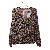 Portsaid Blusa Remera Top Mujer Cotton Animal Print  T.m-l