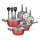 Juego De Utensilios De Cocina Antiadherentes Rojos