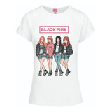 Playera De Mujer Blanca Con Estampado Black Pink