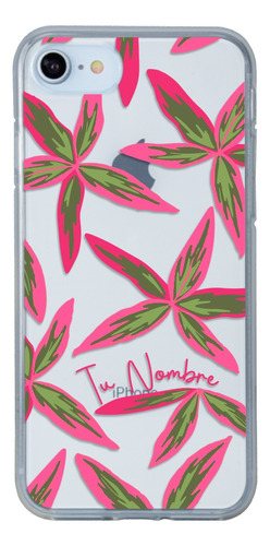 Funda Para iPhone Hojas Flores Para Mujer Con Tu Nombre