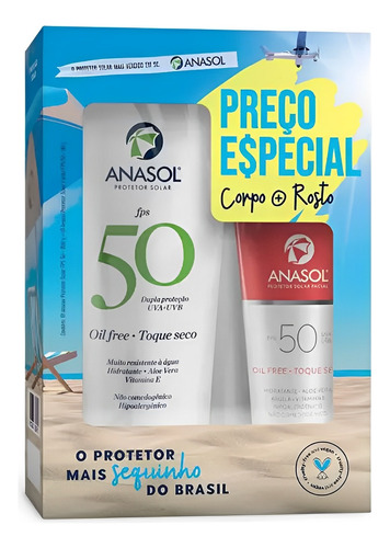 Kit Protetor Solar Fps50 Anasol Corpo & Rosto Preço Especial