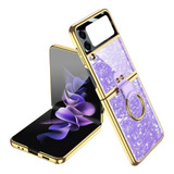 Funda Samsung Z Flip 3 Con Anillo Carcasa Galvanizada