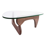 Mesa Isamu Noguchi Madera Paraíso Laqueada Lustrada Vidrio