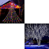 Luces De Navidad Para Exteriores Luces De Cascada Multicolor