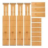 Organizador De Cajones De Bambú Ajustable Y Apilable