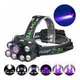 Xuluoqi Headlamp With Purple Uv Light  Purple Ultra Violet B