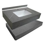 Lavabo Moderno De Piedra Tecnologica Gris Arman Con Repisa