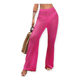 Pantalon Oxford Palazzo Playero Calado De Hilo Varios Colore