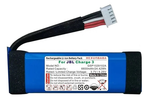 Bateria Compativel Charge 3 Charge3 Jbl - 6600mah