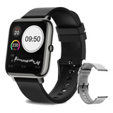 Watch Band Smartwatch Serie 6 Reloj Inteligente Para Huawei Color De La Caja Plateado Color De La Correa Negro Color Del Bisel Silver Diseño De La Correa Sport