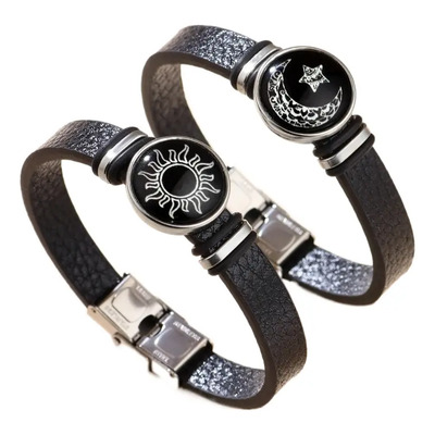 Pulseras Para Pareja Con Forma De Sol Y Luna, Cadena De Mano