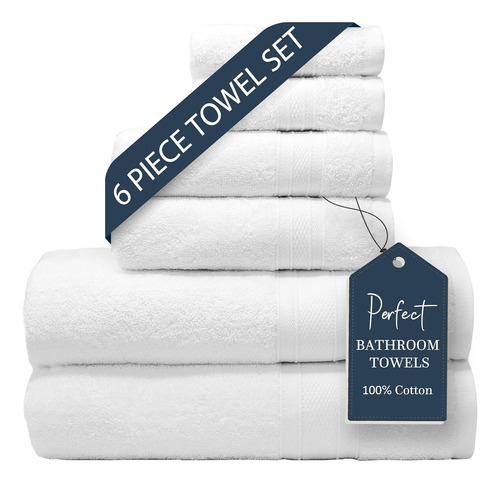 Juegos De Baño Trident White Towels, 2 Toallas Blancas, 2...