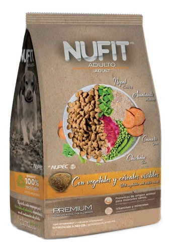 Alimento Nufit Premium Para Perro Adulto Todos Los Tamaños Sabor Mix En Bolsa De 4kg