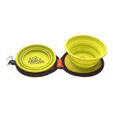 Plato Plegable Silicona Doble Verde Talla S Perro 