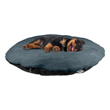 Cama Tapete Para Mascotas Almohada Suave Antiestres 65x9cm Color Azul Con Gris