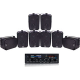 Kit Som Ambiente Amplificador Ls600 Pro + 8 Sp400 240wrms