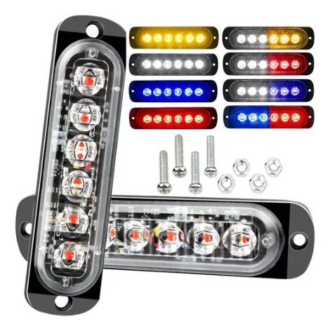 Lateral Faro Led Barras De Leds Estrobo Autos Motos Patrull