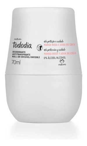 Desodorante Natura Roll On Tododia Mango Rosa Y Agua De Coco Prebiotica 70ml