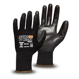 Guantes De Trabajo Pu Negro Certificado Pack 12 Pares