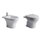 Combo Sanitarios Ferrum Veneto | Inodoro Corto + Bidet 1 Ag