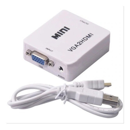 Adaptador De Video Vga A Tv Con Hdmi + Audio Y Corriente Usb