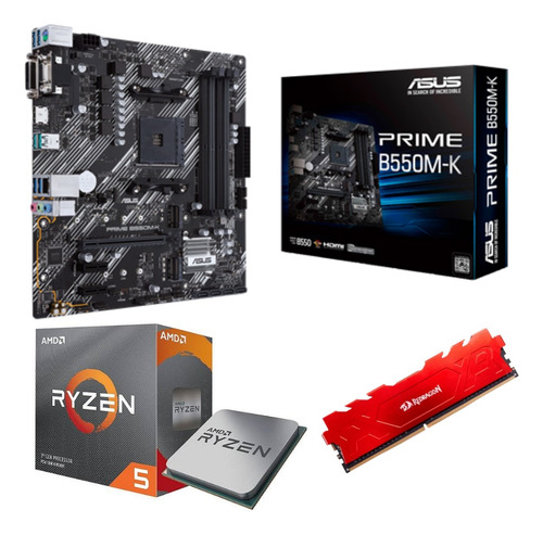 Kit Amd Ryzen 5 5600gt + Asus Prime B550m -k + 8gb 3200mhz