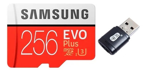 Micro Sd Samsung Evo Plus 256gb 100mb/s + Adaptador Usb 2.0