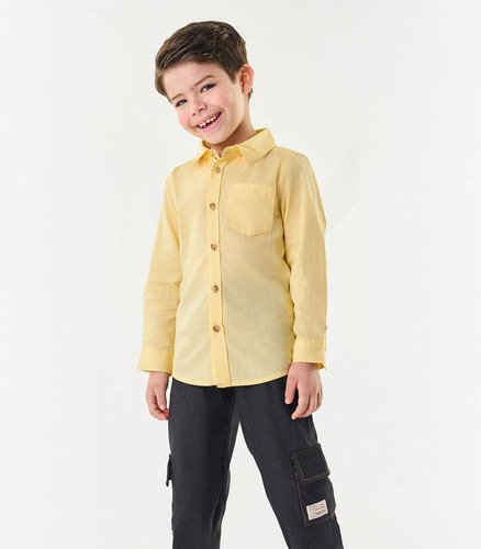 Camisa Infantil Manga Longa Trick Nick Amarelo