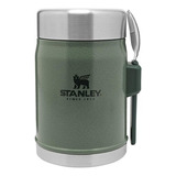 Termo Comida Stanley Jar + Tenedor 7 Horas 14 Oz (398 Ml) Color Verde Martillado