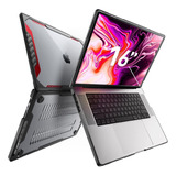 Funda Rígida Supcase Para Macbook Pro 16  2485 Black N Red
