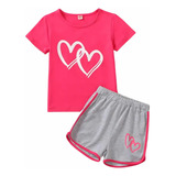 Playera De Niña Conjunto Playera/short Ropa Niña Verano N11