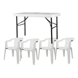 Mesa Verona 1.20 M Blanca Y Sillas Brexia Set