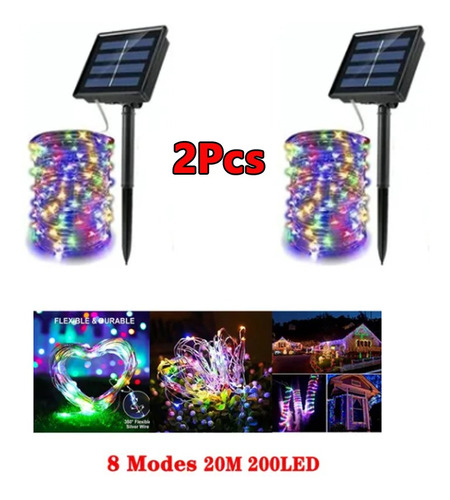 Modos Solar Serie 20m Tiras Navideñas 2 Piezas