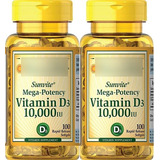 Puritans Pride Vitamina D3 10.000 Ui, 100 Unidades (paquete.