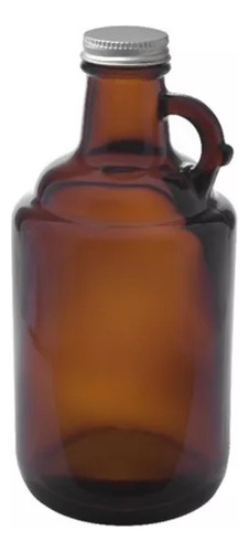 Botellon Growler Vidrio Ambar Cerveza C Tapa 1 Litro X 4 Uni