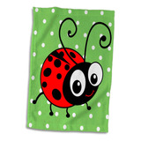 3d Rose Cute Ladybug Verde Con Lunares Rojos Y Negros