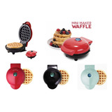 Mini Waflera Electrónica Para Desayunos Waffle Redondo Color Rojo