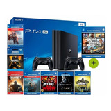 Oferta Playstation 4 Pro 1 Tb 4k Dobe 5 + 2 Ctrl + 8 Juegos