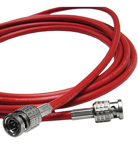 100'l-3cfw Rg59hd-sdi Cable Coaxial Macho Con Bncs (rojo)pol