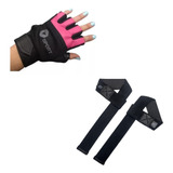 Combo Guante Gym Fucsia Entrenamiento Y Straps Dsport-ggymfu