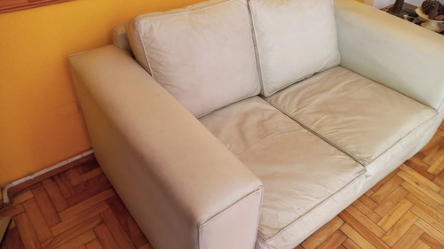 Sillón Para 3 Cuerpos Cuerina Beige Usado