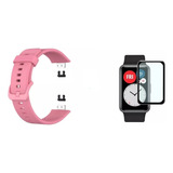 Kit Correa Compatible Huawei Watch Fit + Lamina Rosa