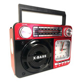 Rádio Relógio Retro Bluetooth Vintage Fm Am Sw Usb Portátil Cor Vermelho