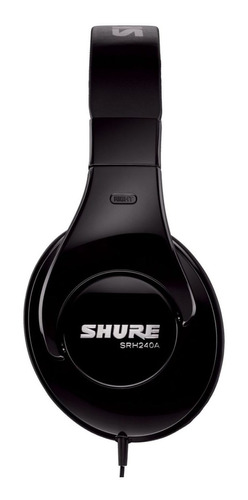 Fone De Ouvido Over-ear Shure Srh240a Preto 2m Com Adaptador