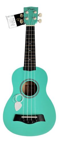 Ukelele Soprano Parquer Niños De Madera Color Verde Agua