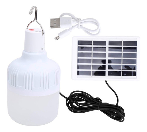 Lampara Bombilla Led Solar Foco De Carga Solar  Y Electrico