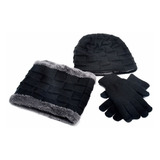 Gorro Bufanda Cuello Guantes Unisex Para Invierno Frío